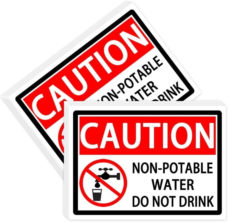Hodmopli Non Potable Symbol Stickers Not for Drinking Water Labels, 3.5×5 Inch Adhesive Do Not Drink Safety Danger Caution Labels Indoor or Outdoor Use(10 Pcs) - Image 1